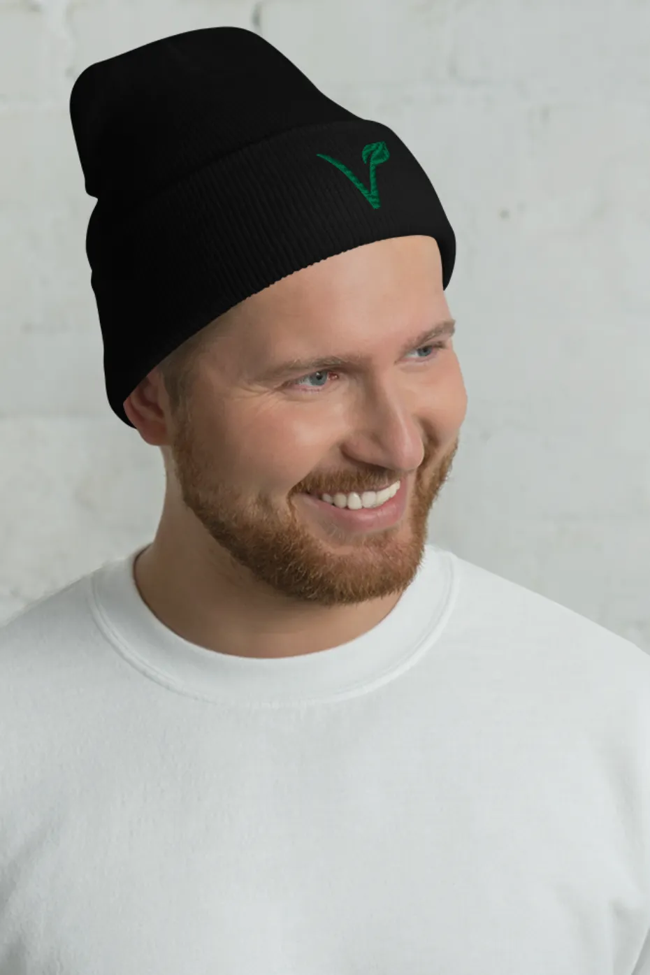 V Leaf Cuffed Beanie