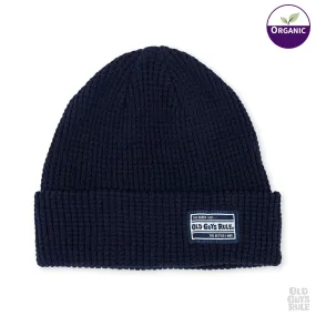 'Waffle' Organic Cotton Knit Beanie - Navy