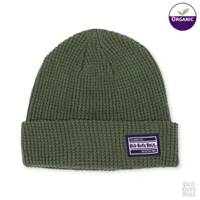 'Waffle' Organic Cotton Knit Beanie - Olive