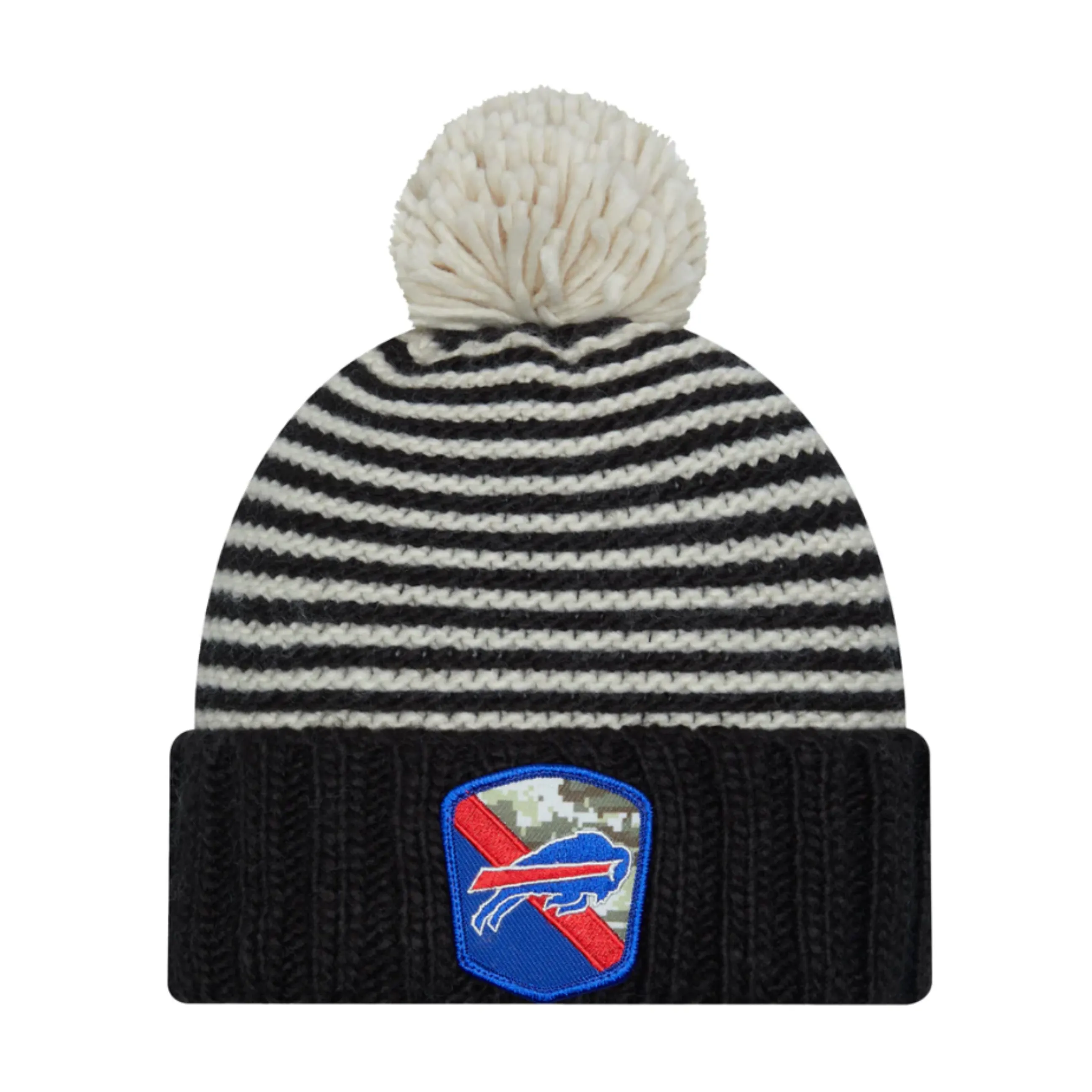 Women's New Era Bills 2023 Salute To Service Pom Knit Hat